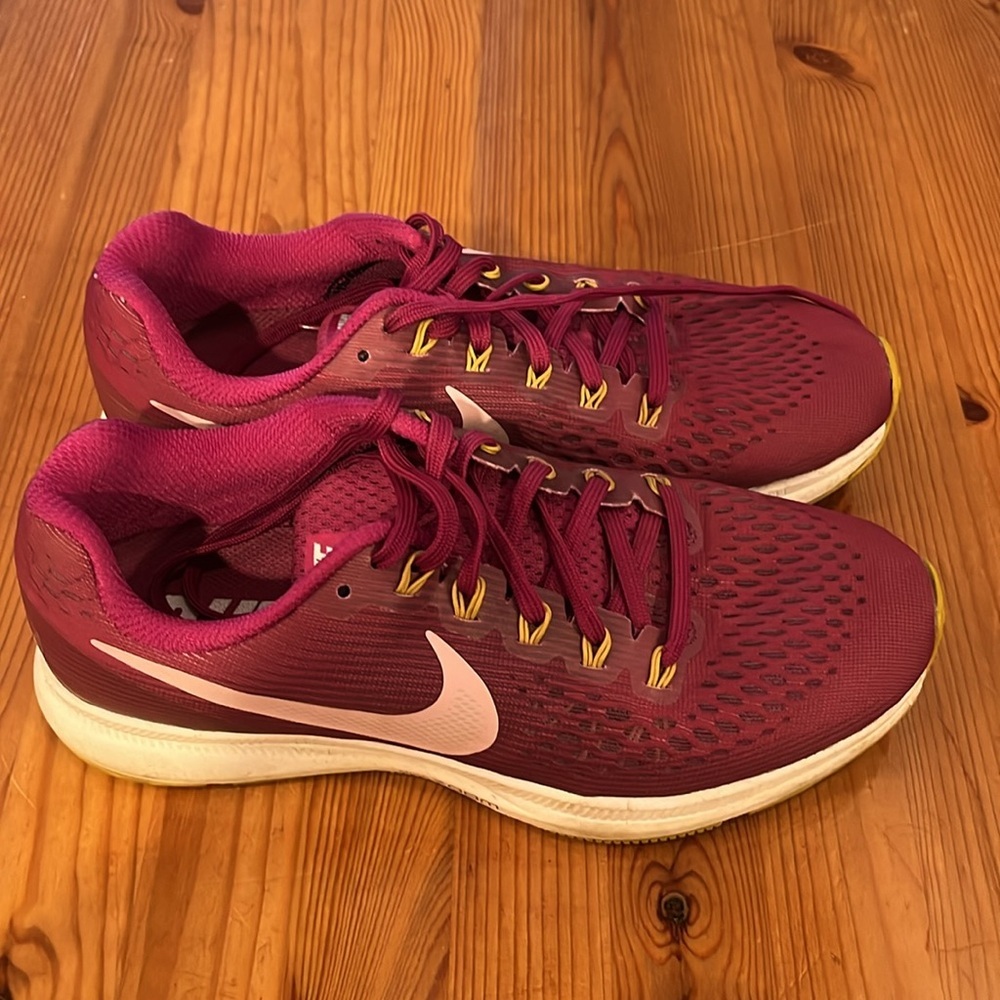 NIKE Zoom Pegasus 34 Women's Purple Burgundy Running Athletic Sneakers Shoes 9 - Picture 2 of 14
